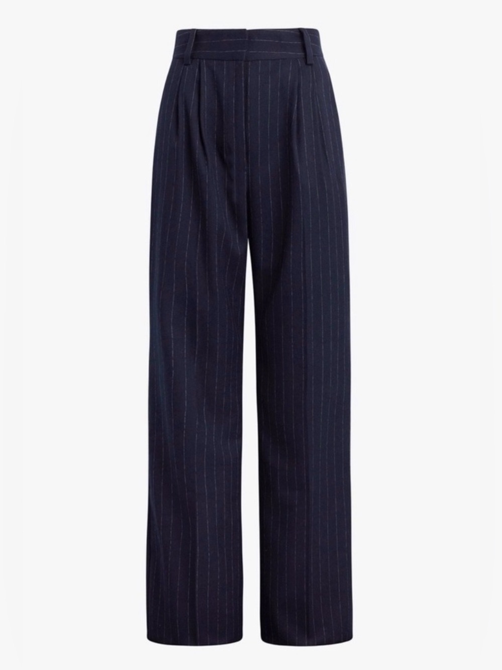 Anthropologie Favorite Daughter Navy Pinstripe Wide Leg High Rise Trouser Pants - Picture 5 of 8